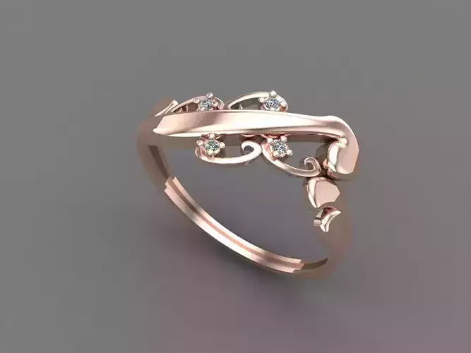 Womens Diamond Signet Ring Women Rings 3dmodels 3D print model