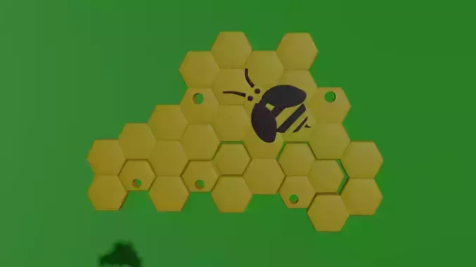 3D printable housekeeper honeycomb with bee 3D print model