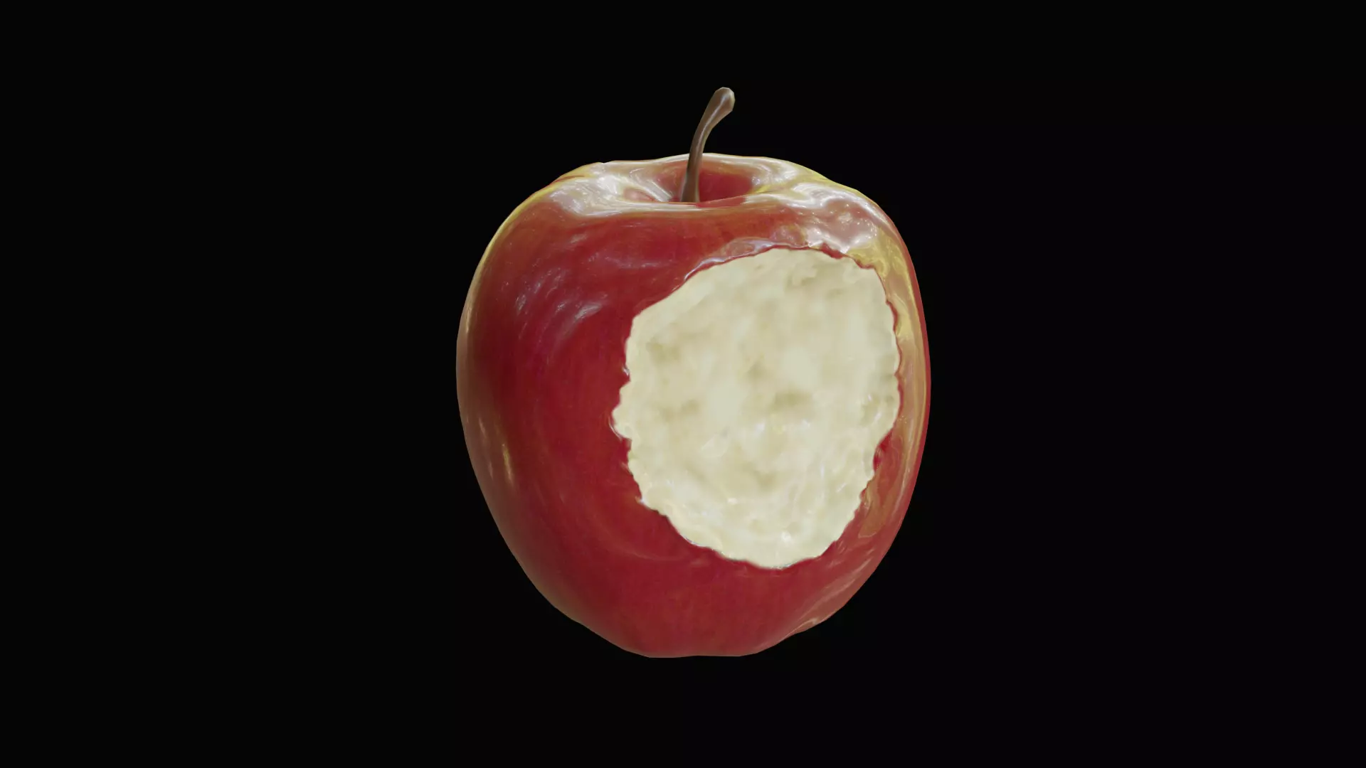 Apple Bitten Low-poly 3D model