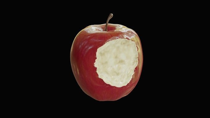 Apple Bitten Low-poly 3D model