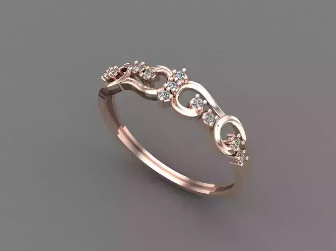 Womens Diamond Signet Ring Women Rings 3dmodels 3D print model