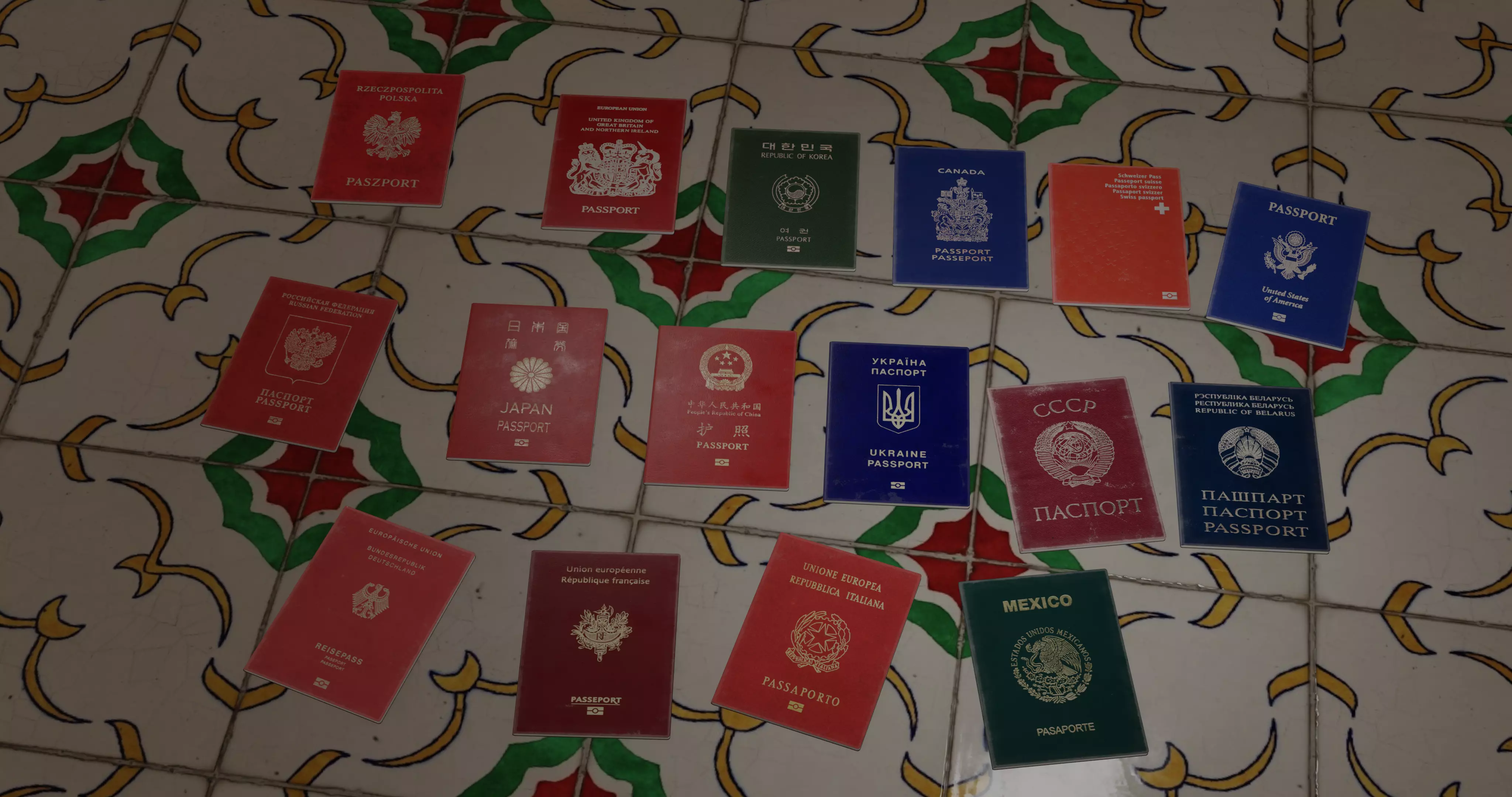 passport id pack of different countries Low-poly 3D model_0