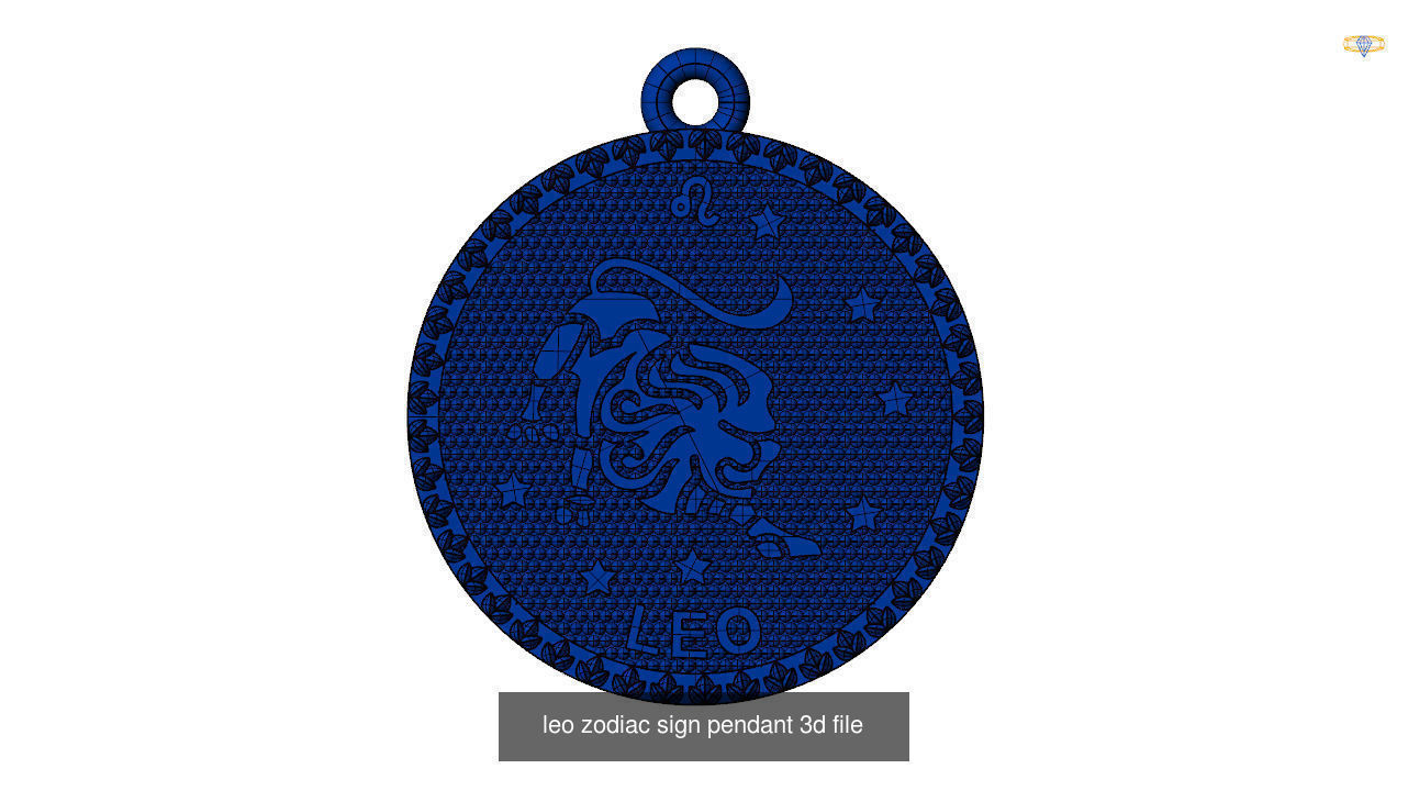 Horoscope Zodiac sign Pendant 3D Model Collection _7
