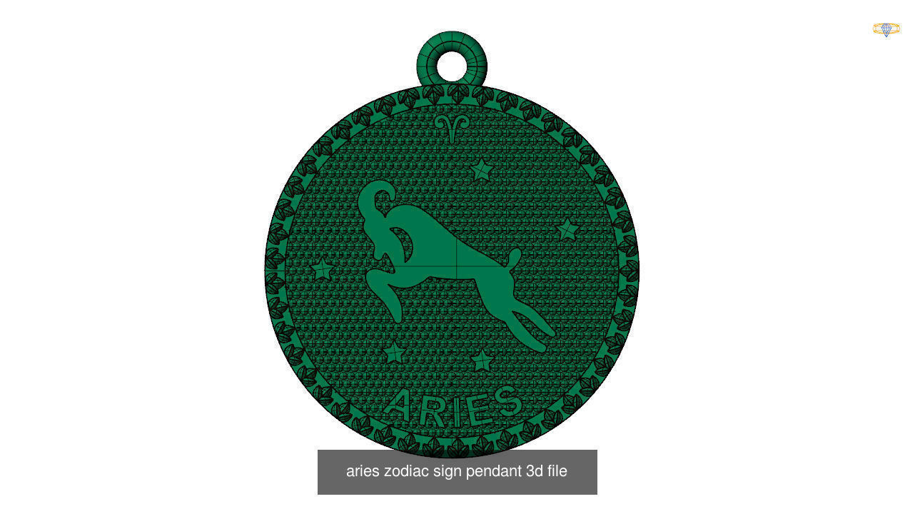 Horoscope Zodiac sign Pendant 3D Model Collection _11