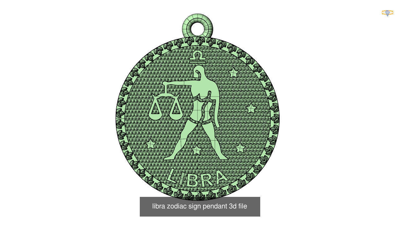 Horoscope Zodiac sign Pendant 3D Model Collection _6