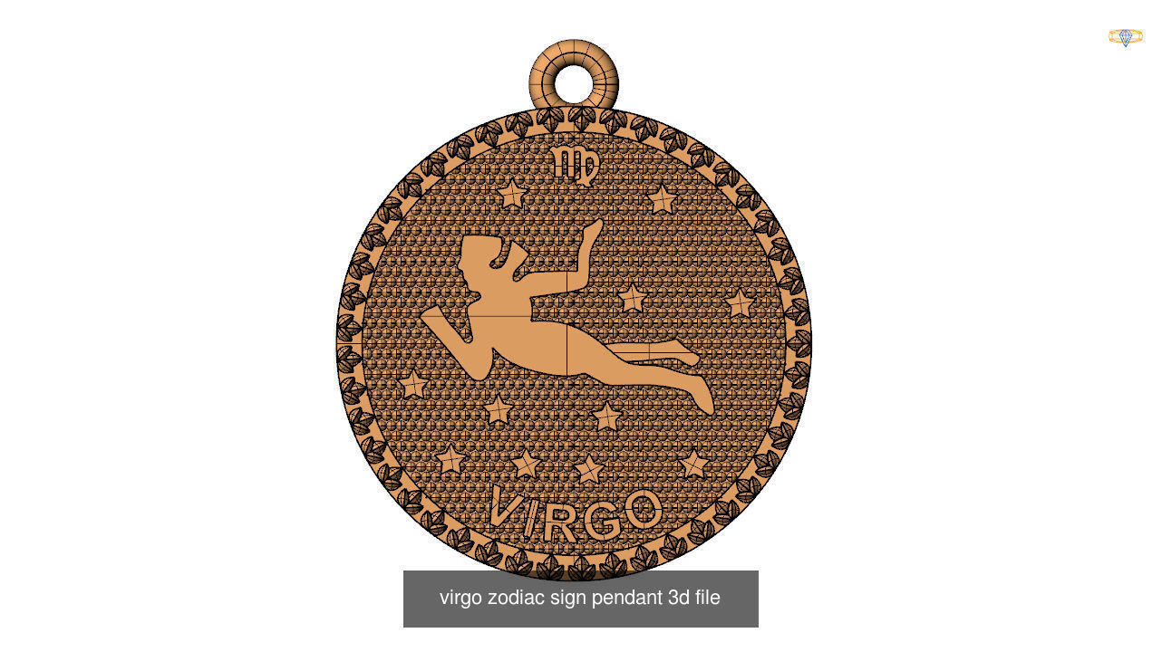 Horoscope Zodiac sign Pendant 3D Model Collection _1