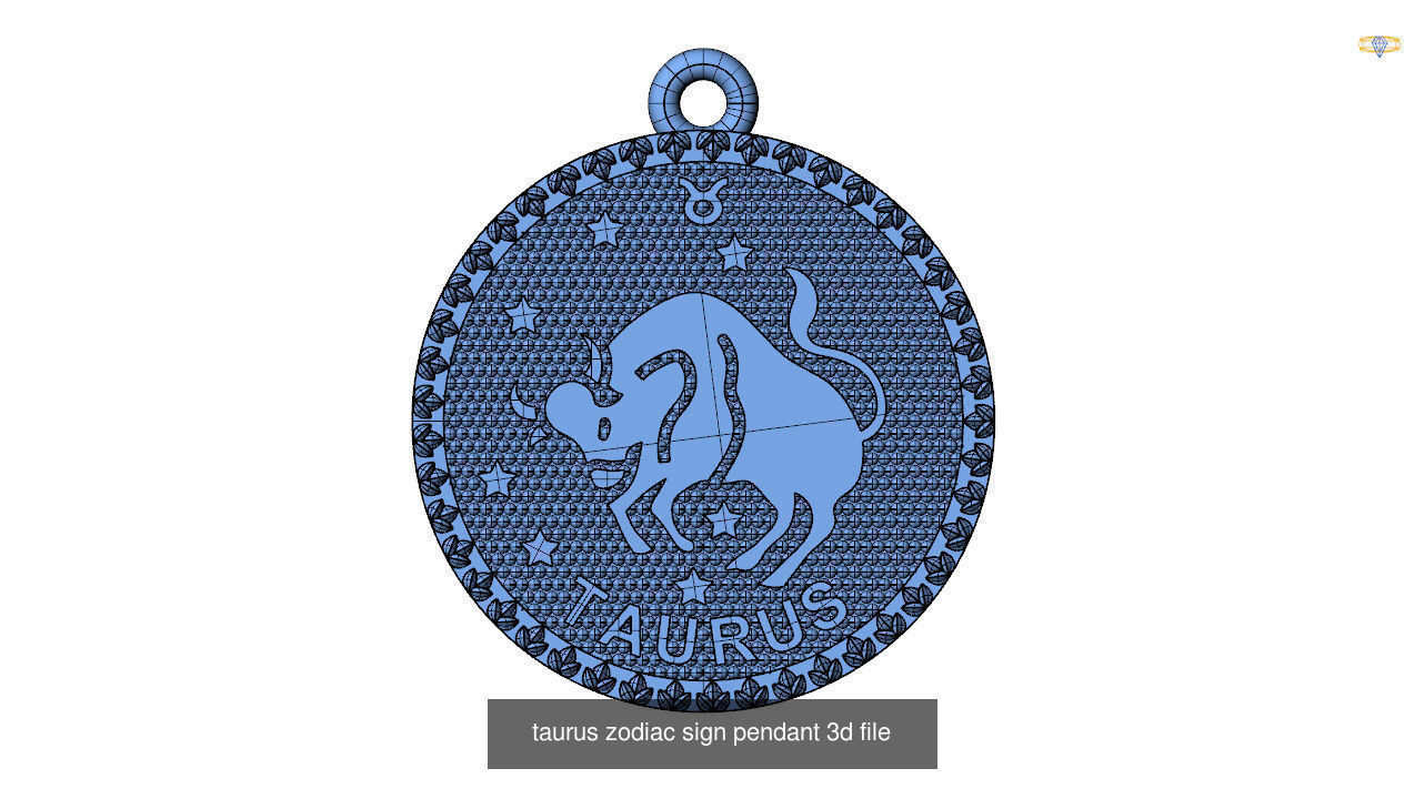 Horoscope Zodiac sign Pendant 3D Model Collection _2