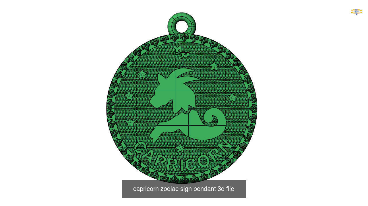 Horoscope Zodiac sign Pendant 3D Model Collection _9