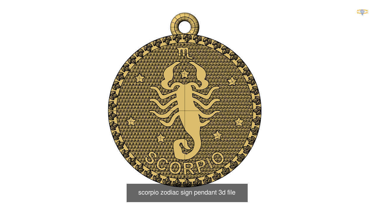 Horoscope Zodiac sign Pendant 3D Model Collection _3