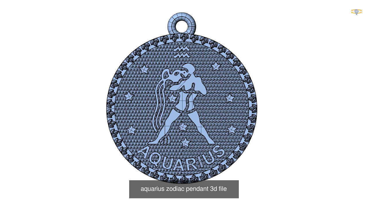 Horoscope Zodiac sign Pendant 3D Model Collection _12