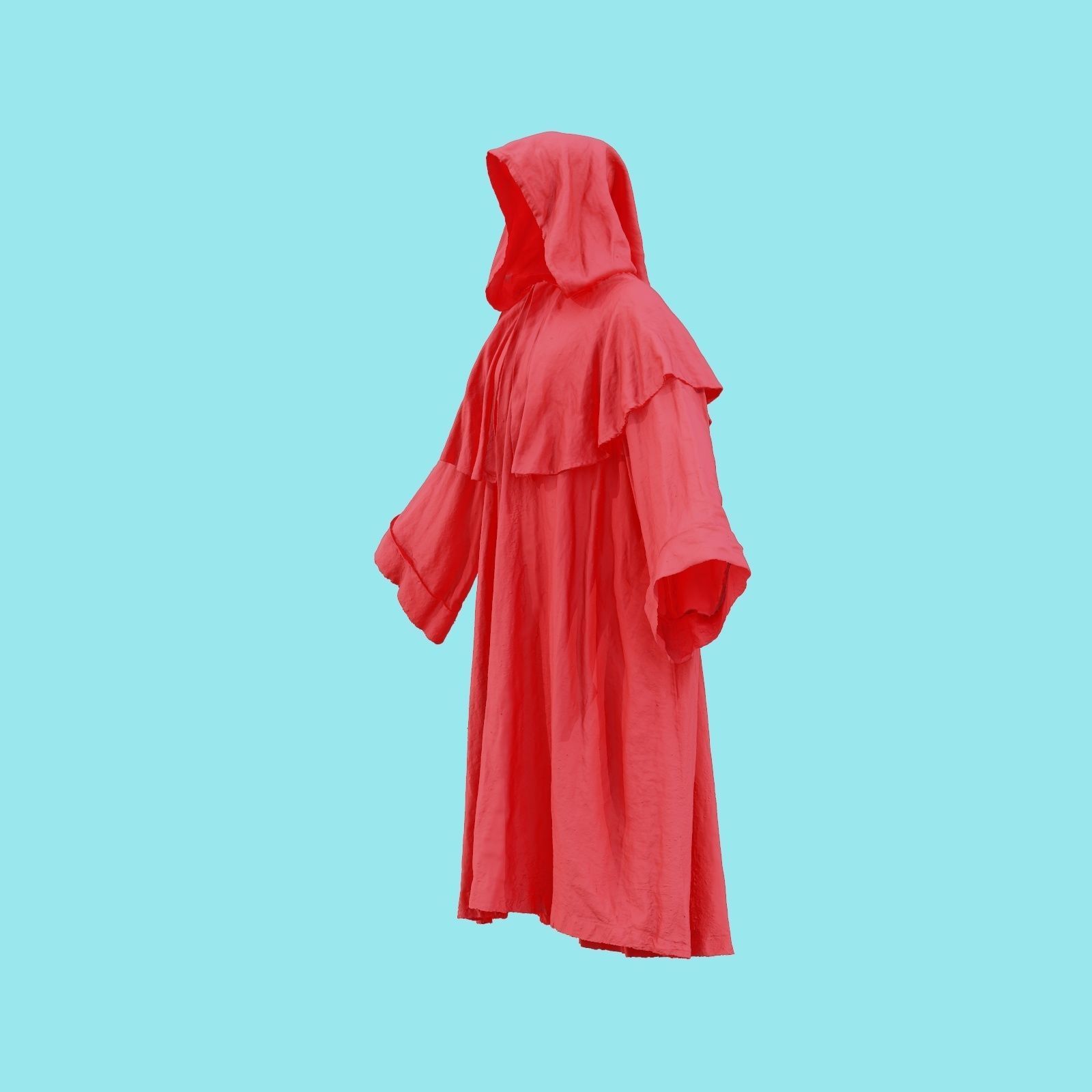 Druid Hooded Low-poly 3D model_19