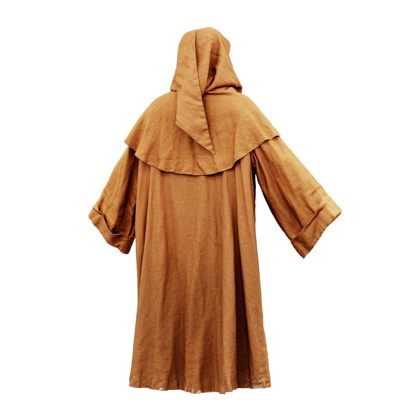 Druid Hooded Low-poly 3D model_7