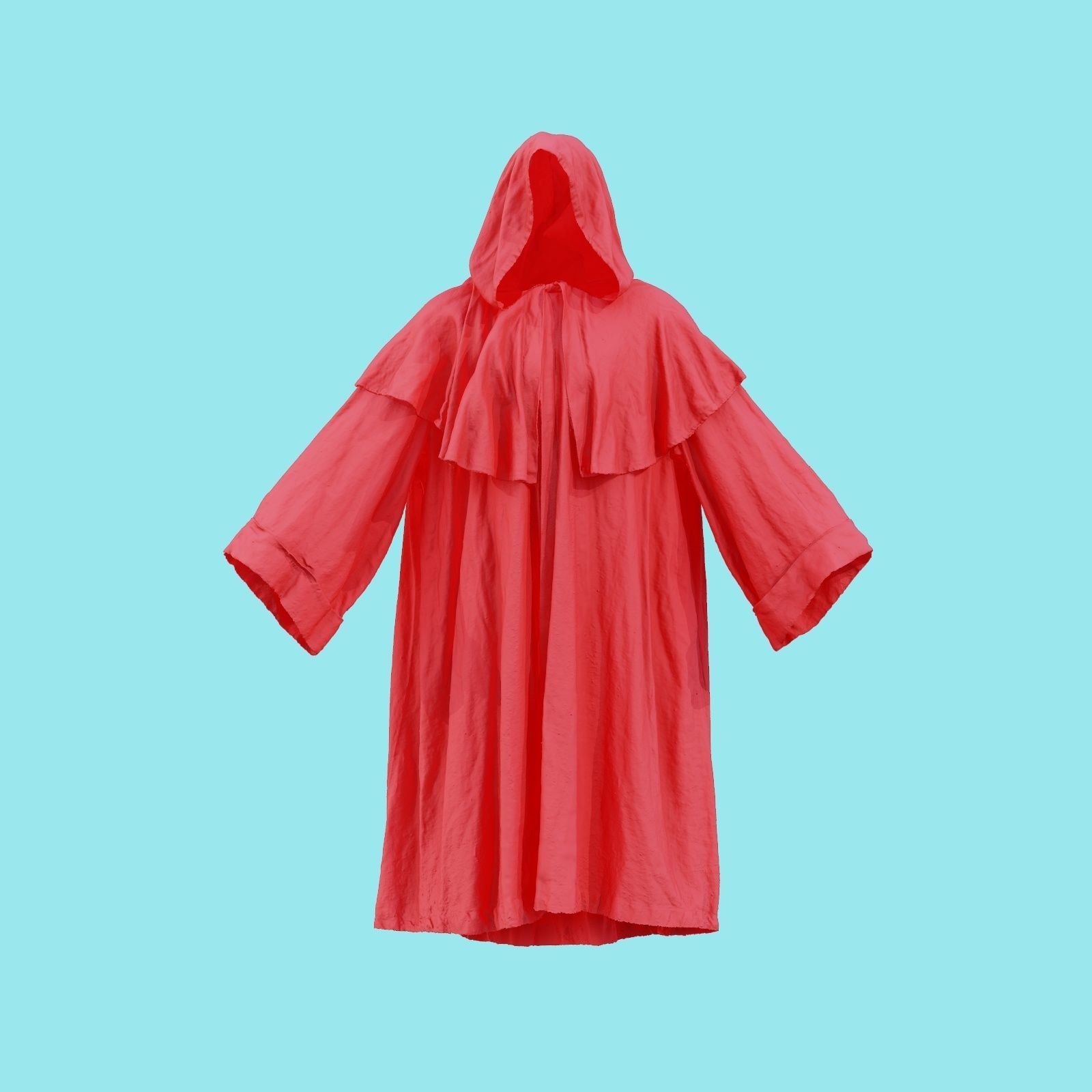 Druid Hooded Low-poly 3D model_20