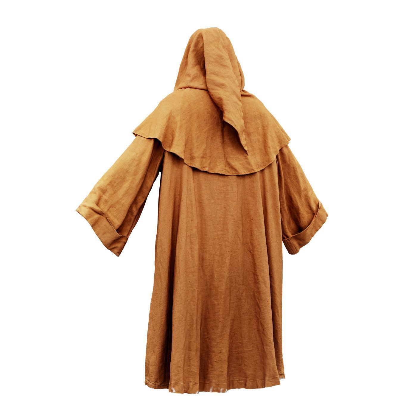 Druid Hooded Low-poly 3D model_9