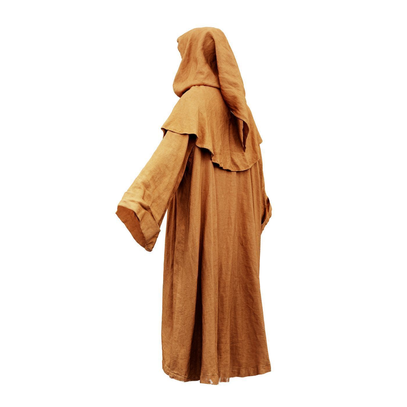 Druid Hooded Low-poly 3D model_10