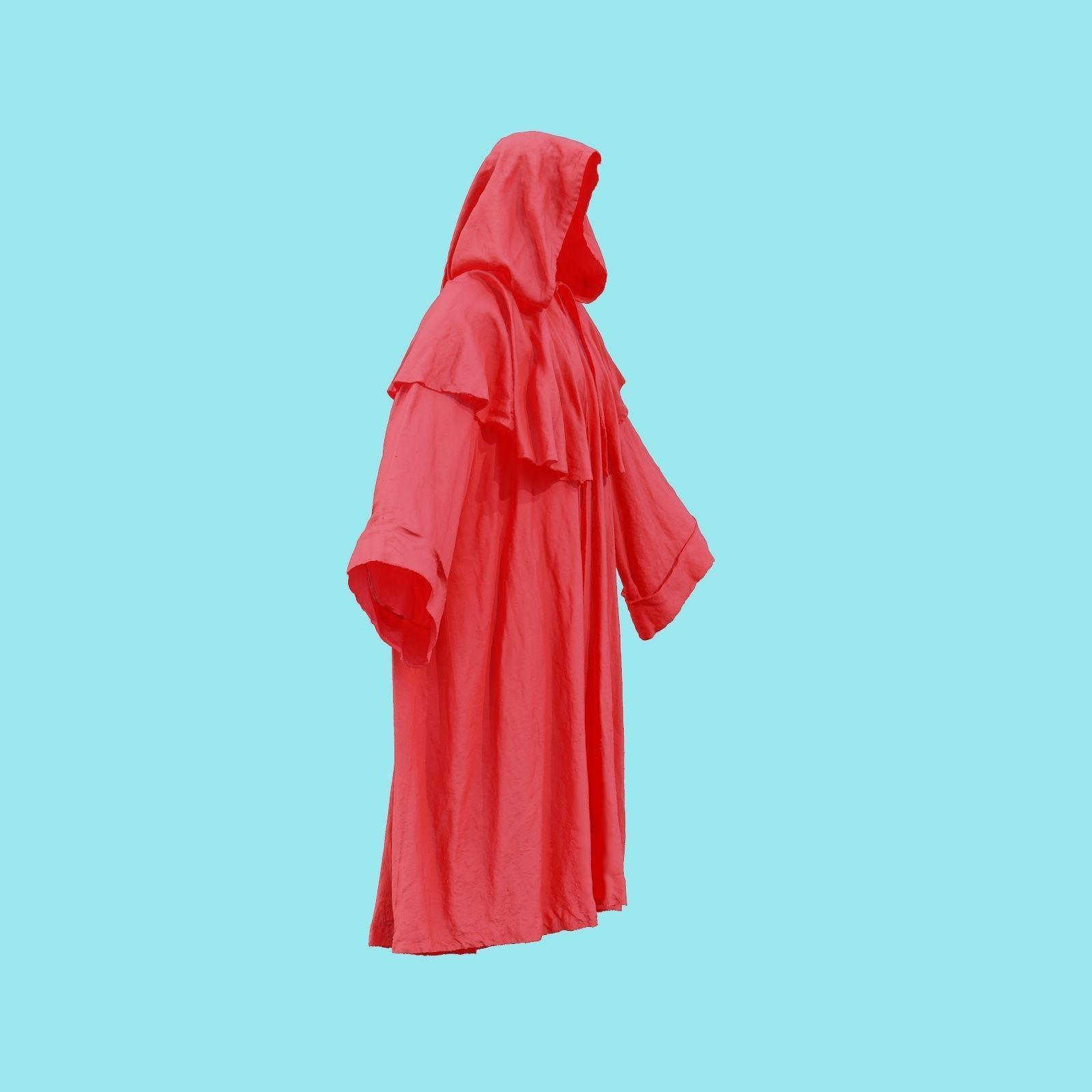 Druid Hooded Low-poly 3D model_21