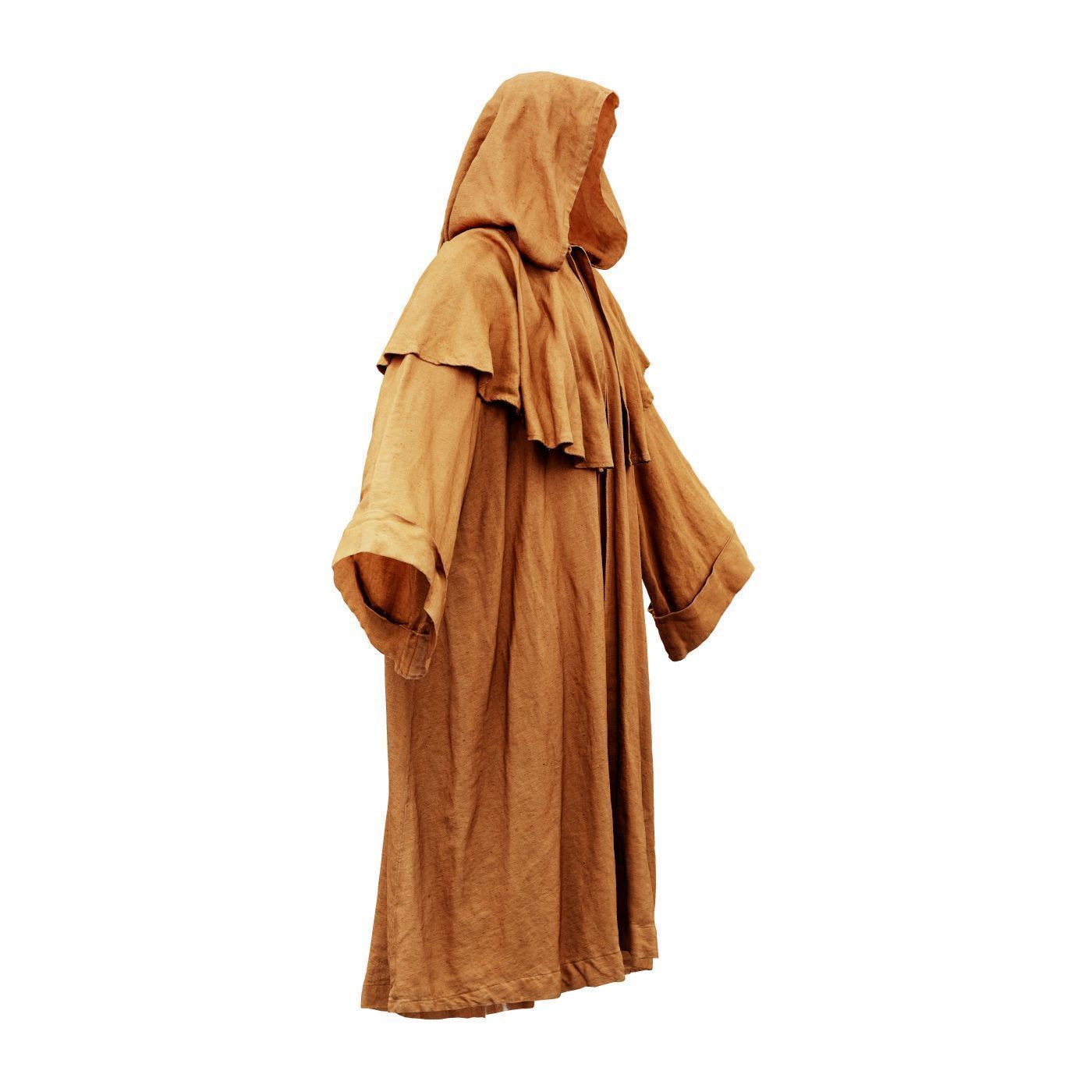 Druid Hooded Low-poly 3D model_4
