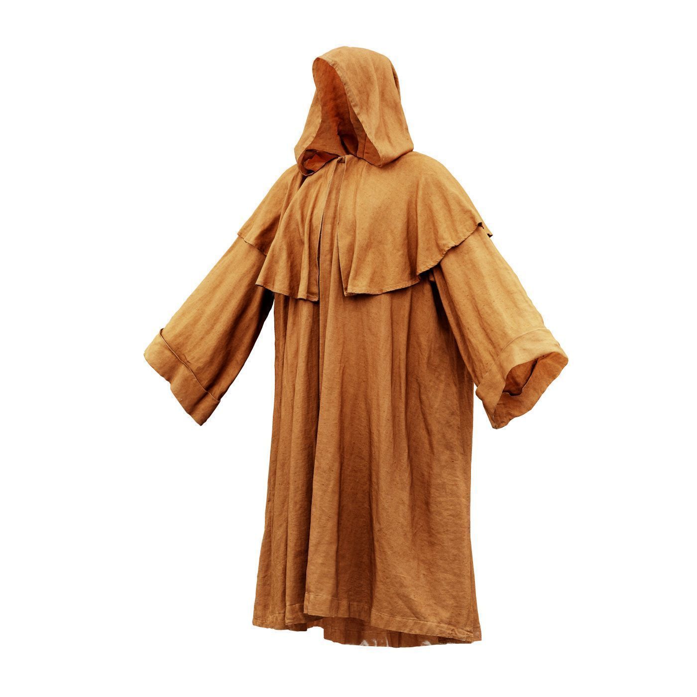 Druid Hooded Low-poly 3D model_13