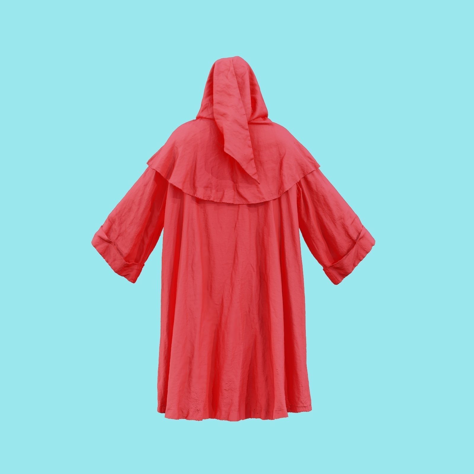 Druid Hooded Low-poly 3D model_23