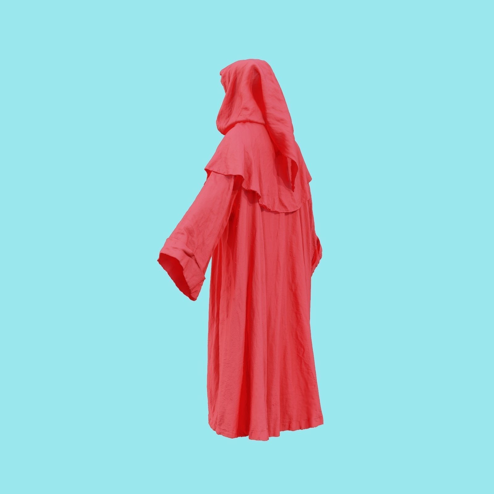 Druid Hooded Low-poly 3D model_18