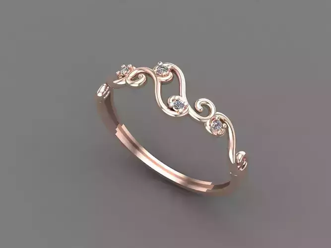 Womens Diamond Signet Ring Women Rings 3dmodels 3D print model