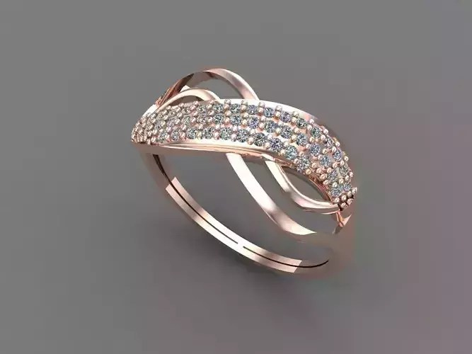 Womens Diamond Signet Ring Women Rings 3dmodels 3D print model
