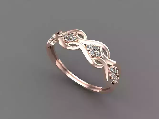 Womens Diamond Signet Ring Women Rings 3dmodels 3D print model