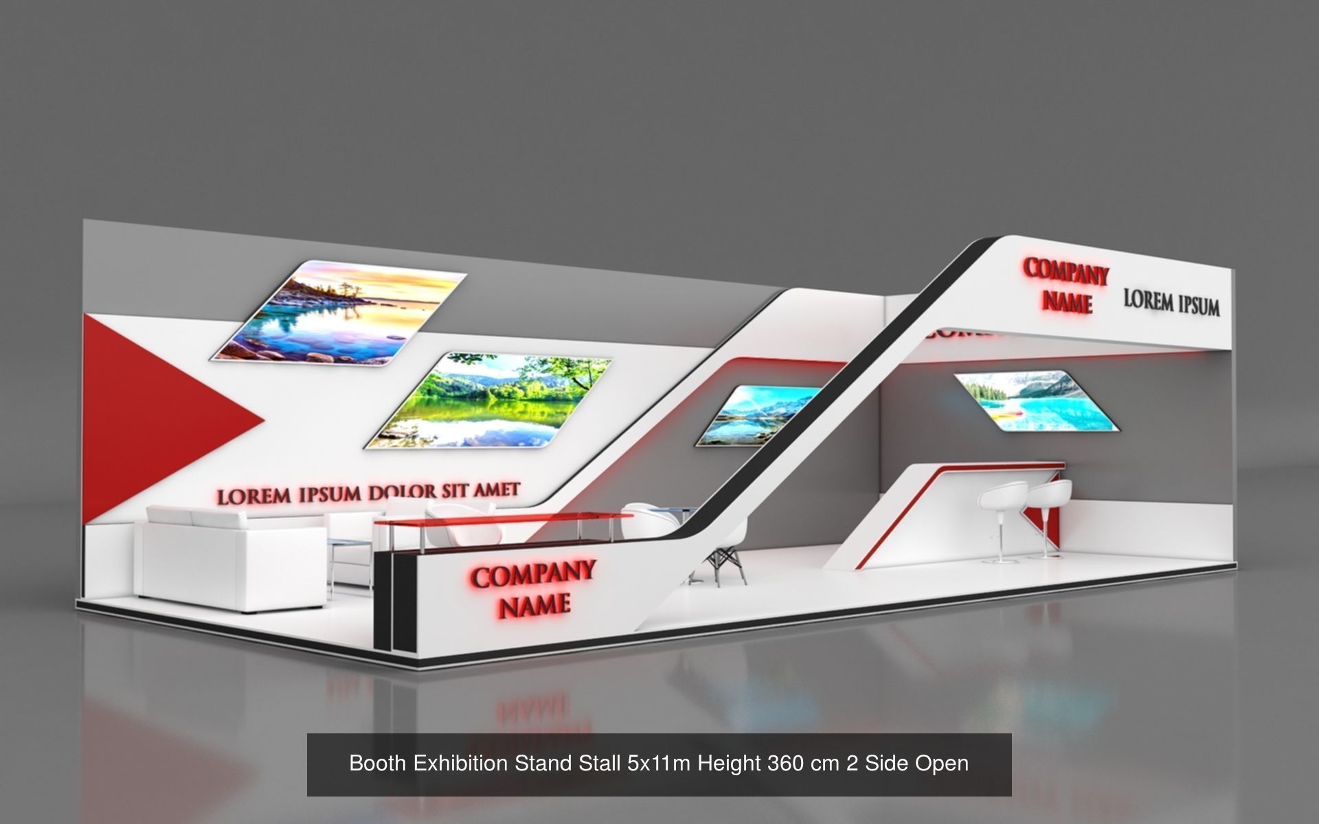 5 Exhibition Stand Stall Booth 3D model 3D Model Collection _2