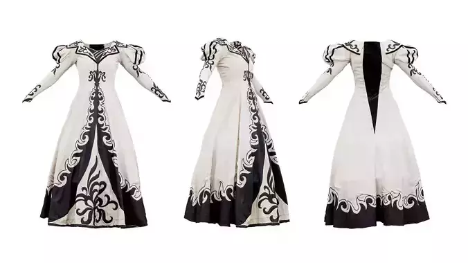 Deco Dress Low-poly 3D model