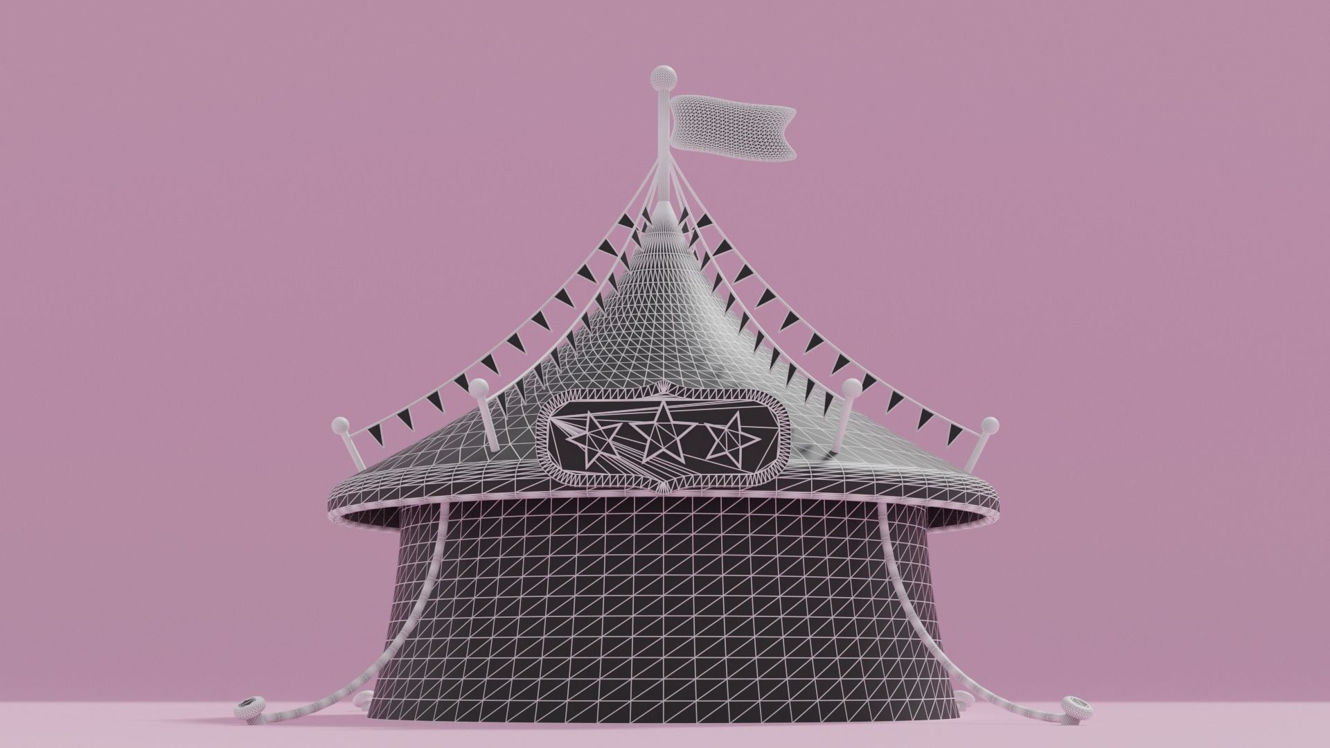 Cartoon Circus Tent 3D model_8