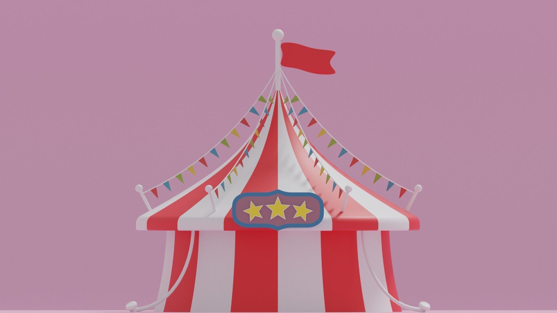 Cartoon Circus Tent 3D model_7