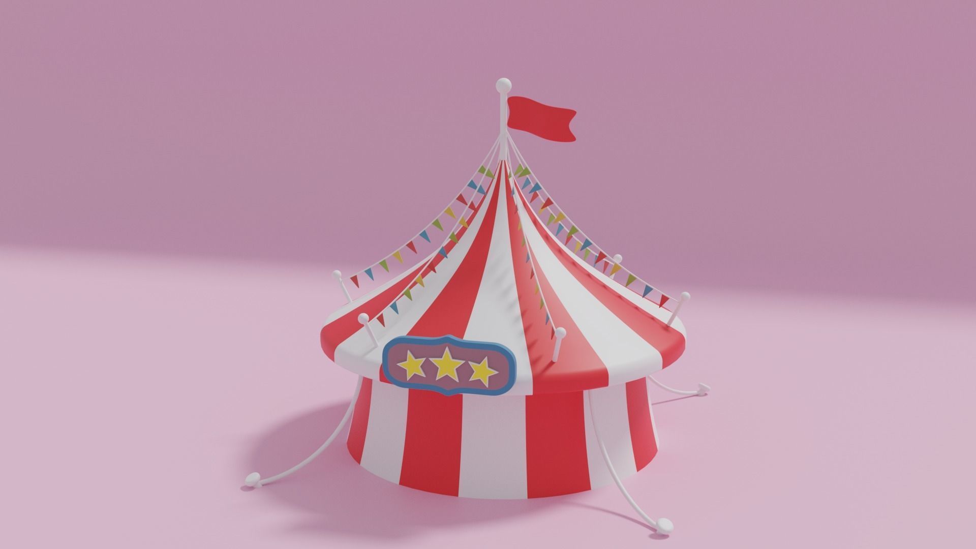 Cartoon Circus Tent 3D model_1