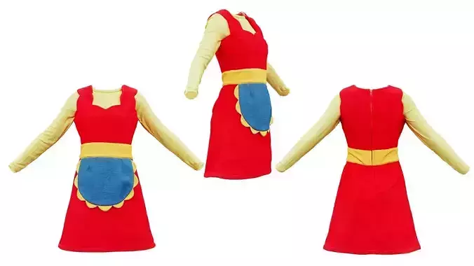 Cute Outfit B Full Low-poly 3D model