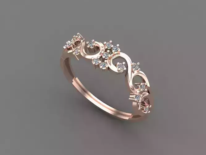 Womens Diamond Signet Ring Women Rings 3dmodels 3D print model