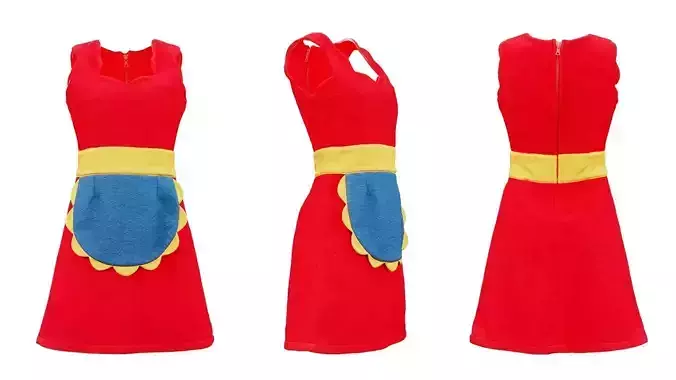 Cute Outfit B Dress Low-poly 3D model