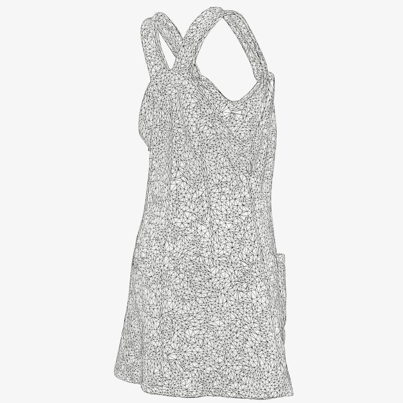 Cute Outfit A Dress Low-poly 3D model_15