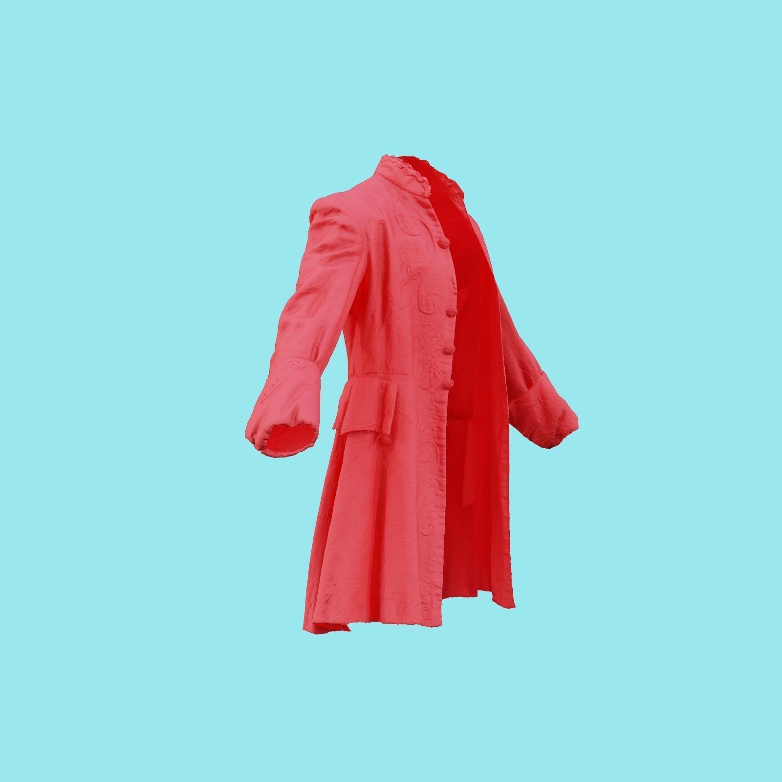 Curl Jacket Low-poly 3D model_19
