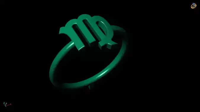 virgo Zodiac sign Ring  3D Model