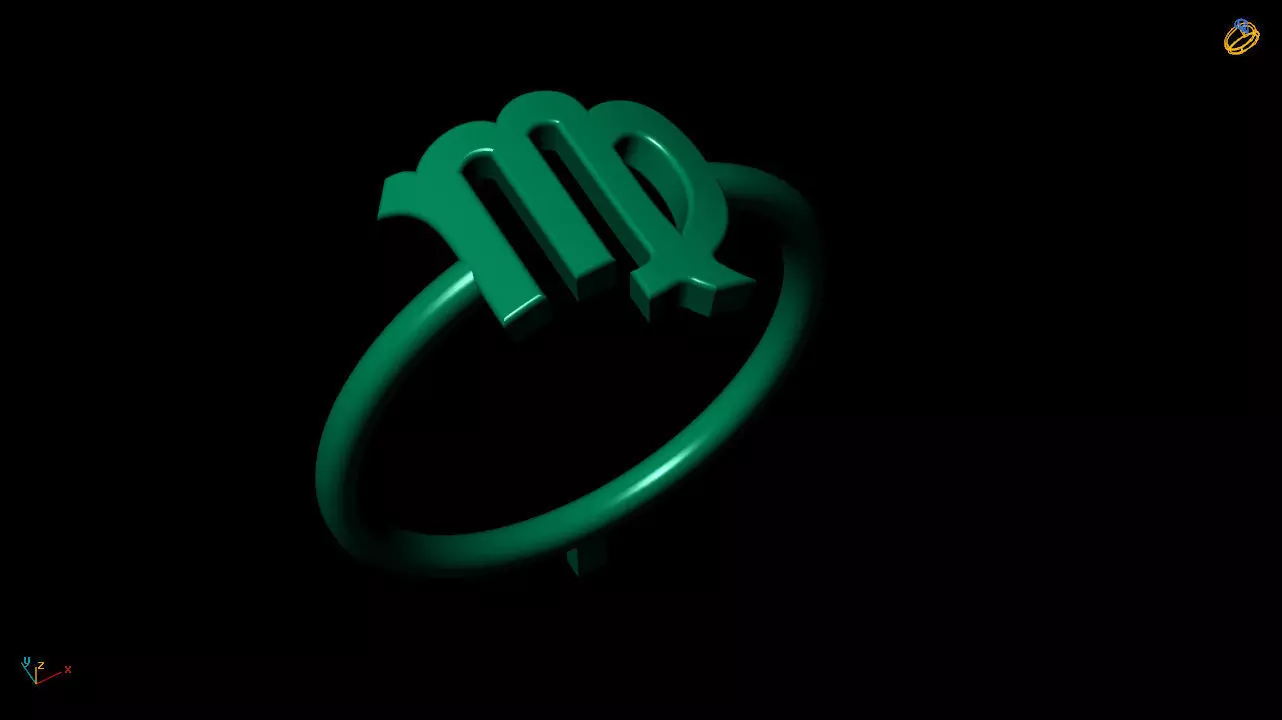 virgo Zodiac sign Ring  3D Model 3D print model_0