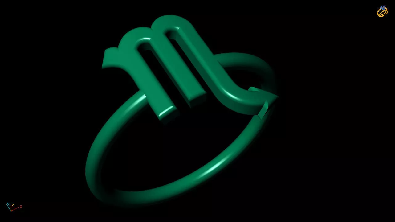 scorpio Zodiac sign Ring  3D Model 3D print model_0