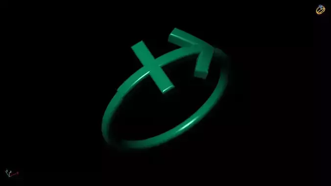sagittarius Zodiac sign Ring  3D Model