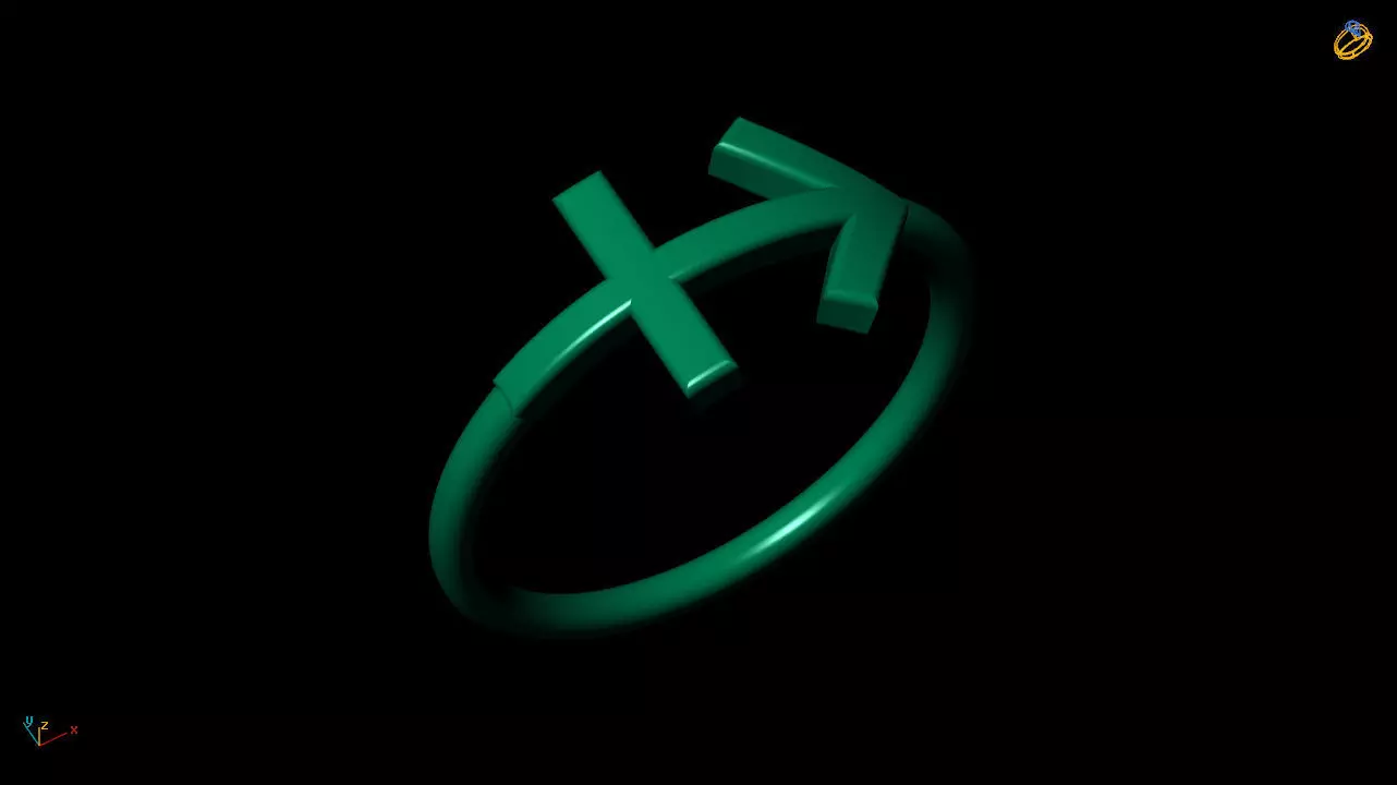 sagittarius Zodiac sign Ring  3D Model 3D print model_0