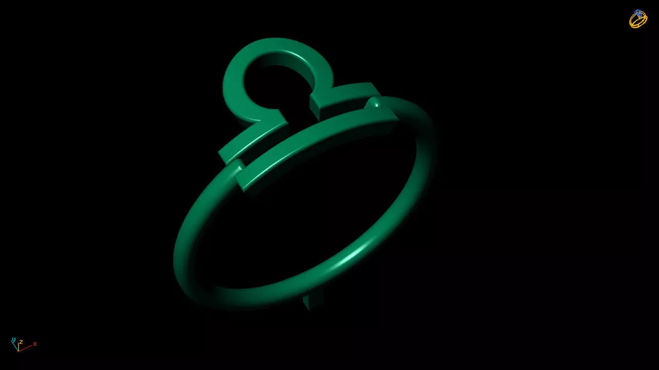 libra Zodiac sign Ring  3D Model 3D print model_0