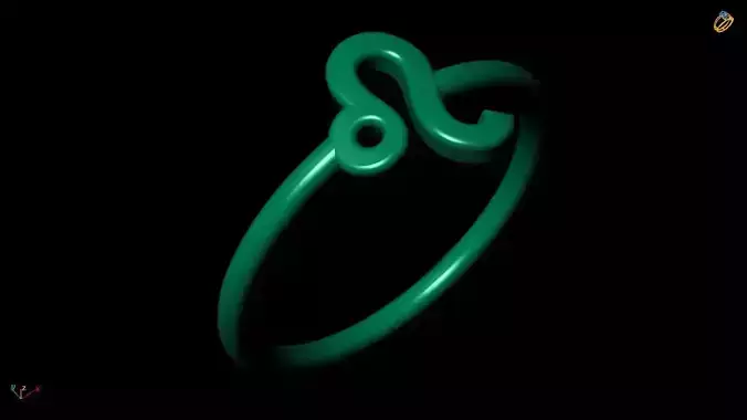 leo Zodiac sign Ring  3D Model