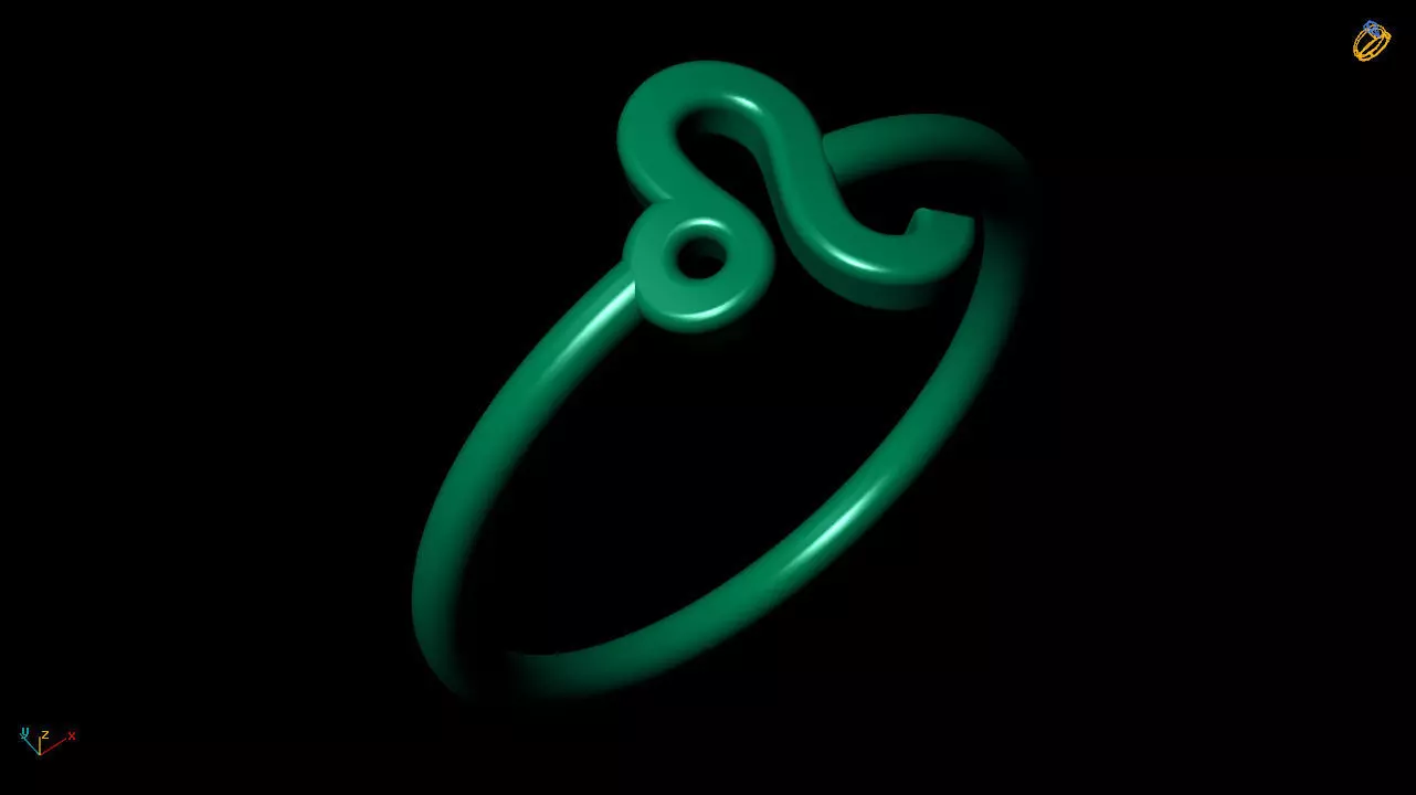 leo Zodiac sign Ring  3D Model 3D print model_0
