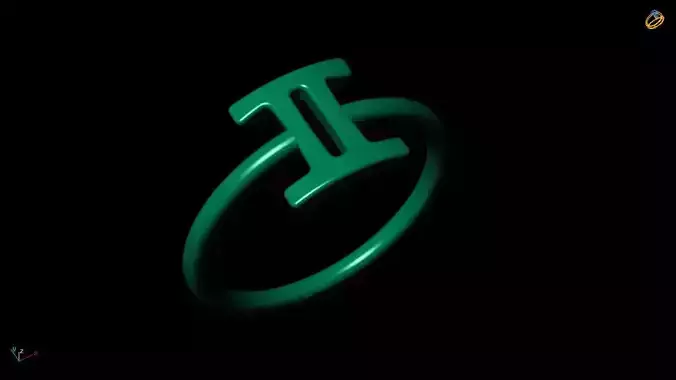 gemini Zodiac sign Ring  3D Model