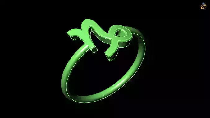 capricorn Zodiac sign Ring  3D Model