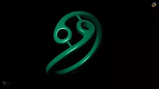 cancer Zodiac sign Ring  3D Model