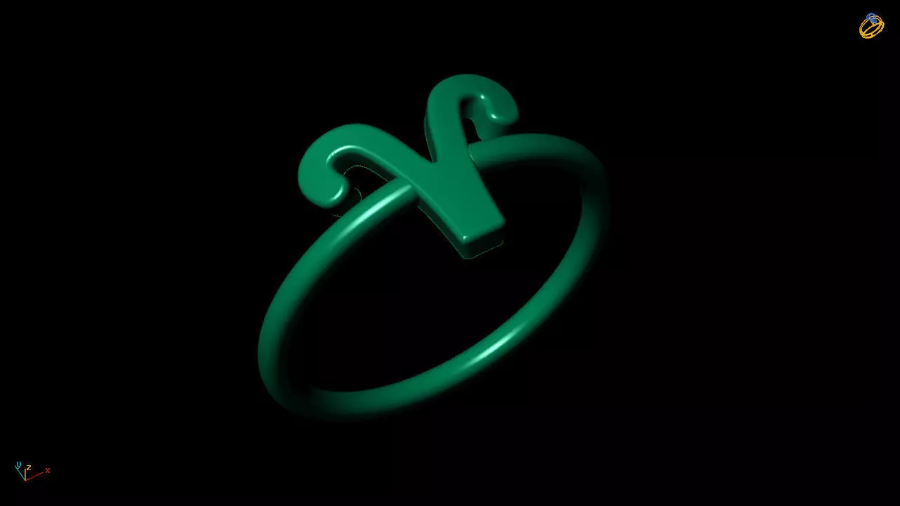 aries Zodiac sign Ring 3D Model 3D print model_0