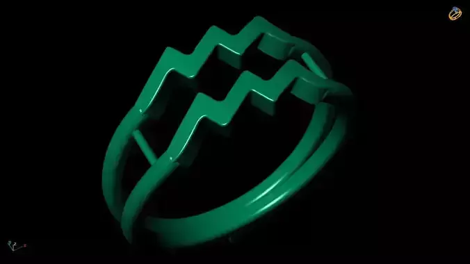 aquarius  Zodiac sign Ring  3D Model 3D print model